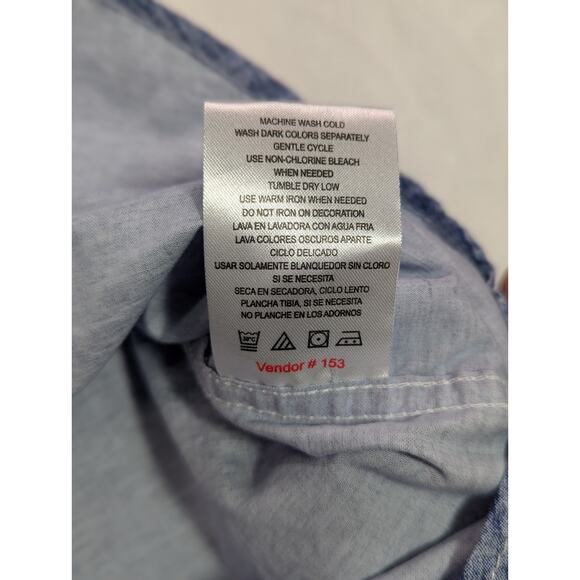 Company Eighty One RN 64866 Size 3XL Blue Short Sleeve Button Up w/Pearl Button - Picture 9 of 13